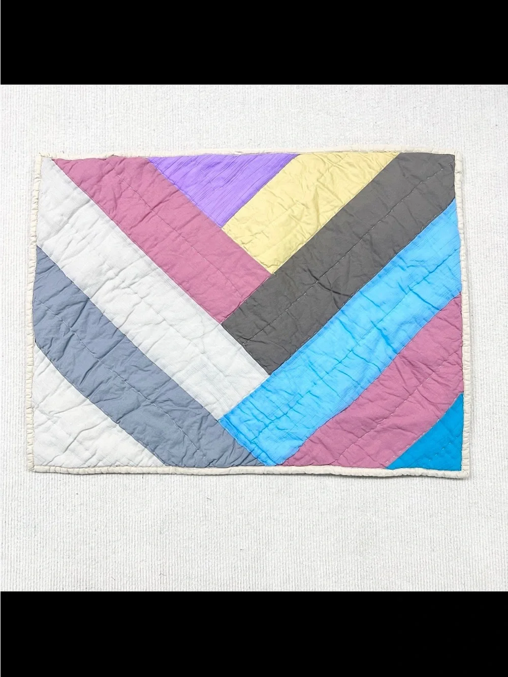 Rainbow Chevron FINISHED Patchwork Queen Size Cotton QUILT+2 shams